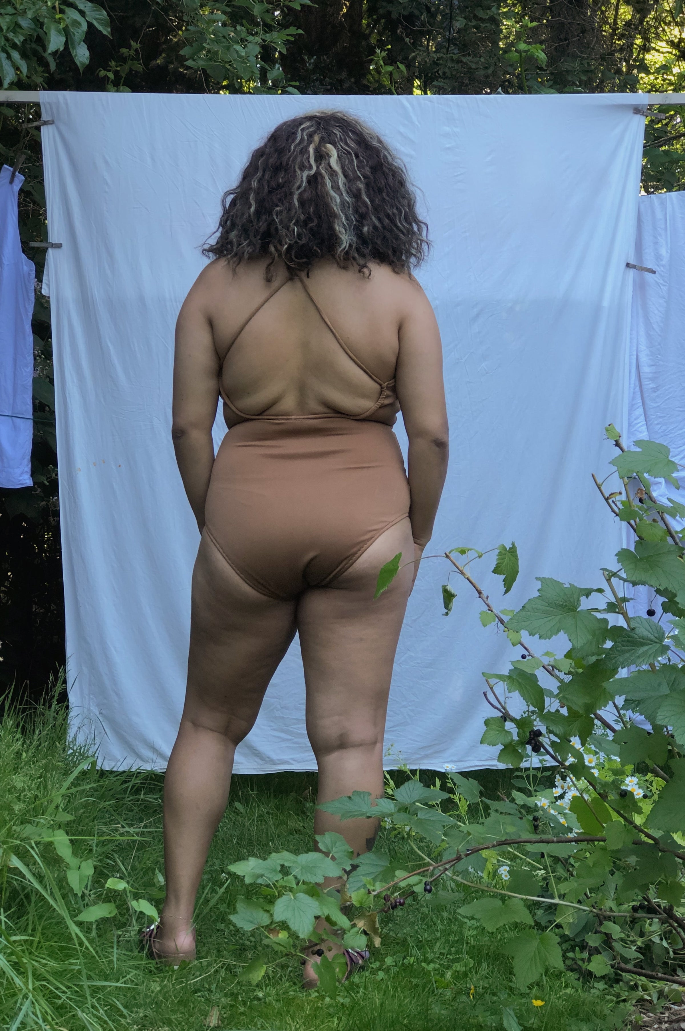 andmary♡Nadia check swim suit Fawn Swimsuit | merrick maria